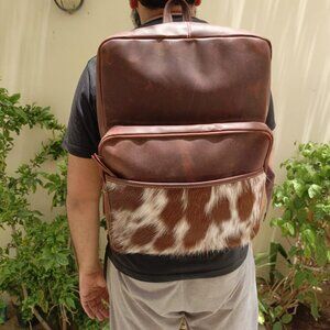 Vintage Look Cowhide Leather Backpack On Sale Real Leather